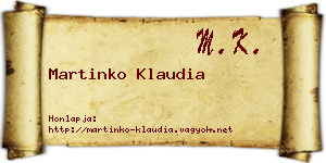 Martinko Klaudia névjegykártya